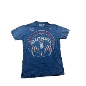 Affliction Shirt Mens Large‎ Blue American Customs Eagle Flag Graphic Tee USA